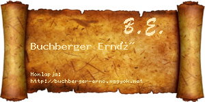 Buchberger Ernő névjegykártya